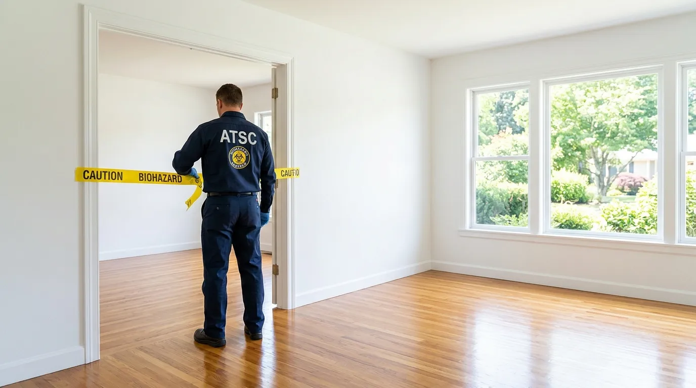Certified biohazard cleanup crew performing Decomposition Cleanup in Lone Tree